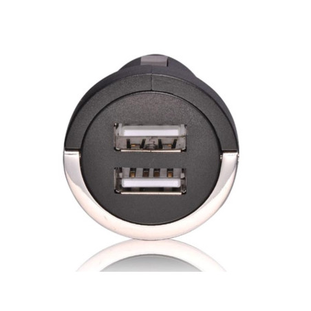 CHARGEUR  DE VOITURE AVEC DOUBLE CONNEXION USB - 5V - 2.1A , 10.5W)