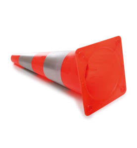 Cône réfléchissant rouge/argent - 50 cm - PRL