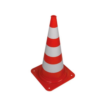 Cône de signalisation rouge/blanc - 75 cm - PRL