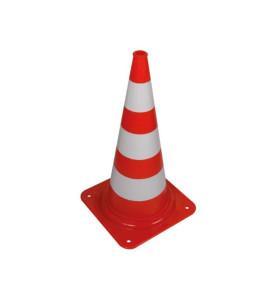 Cône de signalisation rouge/blanc - 75 cm - PRL