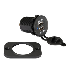 CHARGEUR DE VOITURE  USB ENCASTRABLE (ENTRÉE 12-24 VCC, SORTIE 5 V) - 