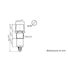 VOYANT CARRE 11.5 x 11.5mm 12V VERT - Velleman