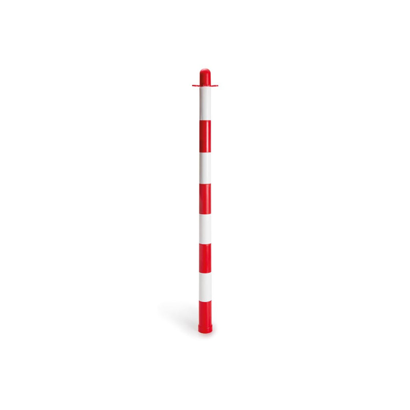 Poteau en plastique rouge/blanc sans base