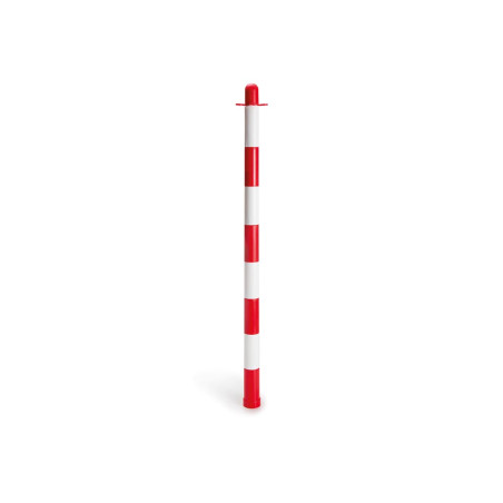 Poteau en plastique rouge/blanc sans base - PRL