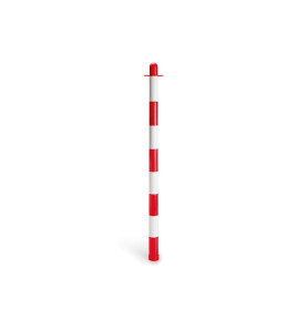 Poteau en plastique rouge/blanc sans base - PRL
