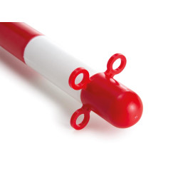 Poteau en plastique rouge/blanc sans base