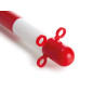 Poteau en plastique rouge/blanc sans base