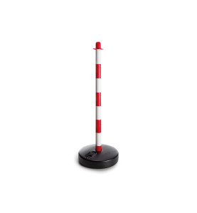 Poteau en plastique rouge/blanc sans base - PRL