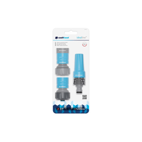 Cellfast, jeu avec buse de tuyau réglable, ideal line plus, 3/4"