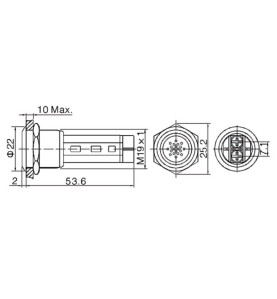 BUZZER - ACIER INOXYDABLE - À ENCASTRER - 19mm - Velleman
