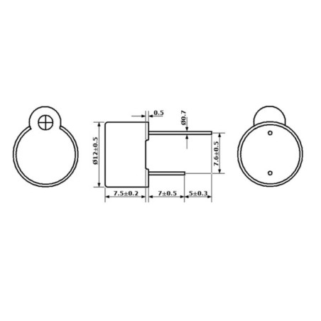 MICRO BUZZER 12Vcc TYPE CI - SCELLE