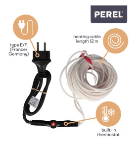 CORDON ANTIGEL AVEC THERMOSTAT - 12 m - PRL