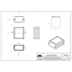 BOÎTIER EN ALUMINIUM - NOIR - 70 x 59.9 x 30.9 mm