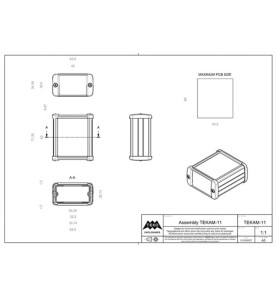 BOÎTIER EN ALUMINIUM - NOIR - 70 x 59.9 x 30.9 mm - Velleman