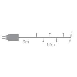 Cherry Light LED - 12 m - 120 lampes rouges - fil vert - 24 V