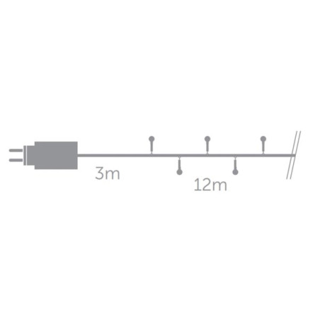 Cherry Light LED - 12 m - 120 lampes rouges - fil vert - 24 V