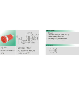 DOUILLE DE SECURITE "FAST ON" SELON IEC1010 - BLEU - Velleman