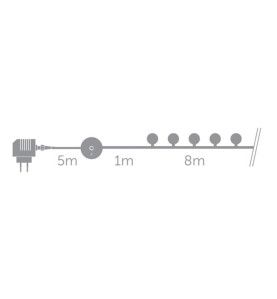 Colourlight - 8 m - 16 lampes RVB - fil noir - 12 V - Velleman