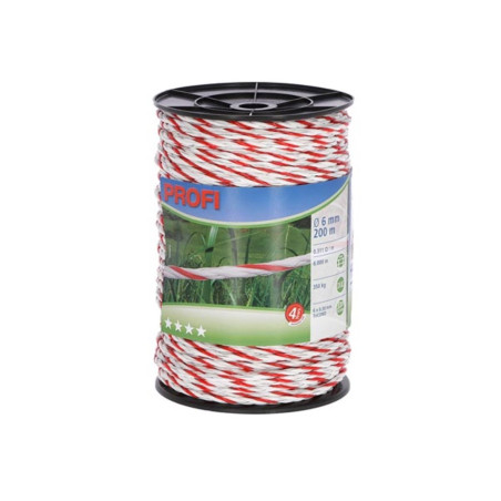 Cordelette Profi 6mm 200m 6x0,30 TriC blanc/rouge - PRL