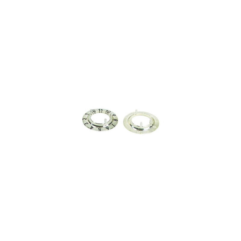 CADRAN POUR BOUTON 21mm (TRANSPARENT - NOIR 12 CHIFFRES)