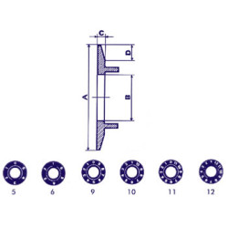 CADRAN POUR BOUTON 21mm (TRANSPARENT - NOIR 12 CHIFFRES)