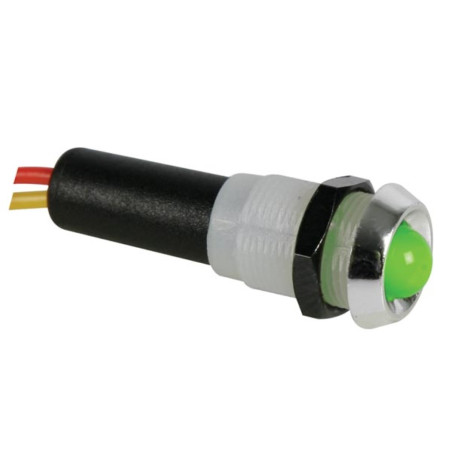 VOYANT LED VERT 12V - BOITIER CHROME - Velleman