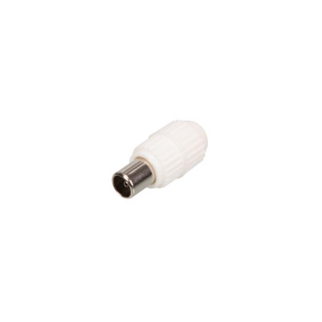 FICHE COAX MALE TV 9.5mm / 2.3mm PLASTIQUE BLANC - Velleman