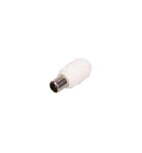 FICHE COAX MALE TV 9.5mm / 2.3mm PLASTIQUE BLANC - Velleman
