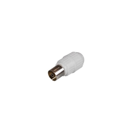 FICHE COAX FEMELLE TV 9.5mm / 2.3mm PLASTIQUE BLANC - Velleman