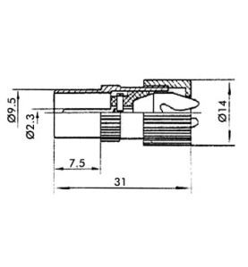 FICHE COAX MALE TV 9.5mm/2.3mm METALLIQUE - Velleman