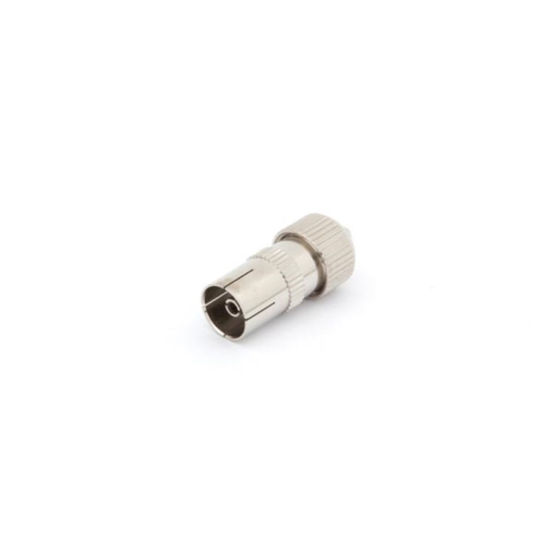 FICHE COAX FEMELLE TV 9.5mm/2.3mm METALLIQUE