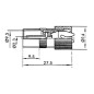 FICHE COAX FEMELLE TV 9.5mm/2.3mm METALLIQUE