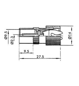 FICHE COAX FEMELLE TV 9.5mm/2.3mm METALLIQUE - Velleman