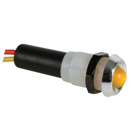 VOYANT LED JAUNE 12V - BOITIER CHROME - Velleman
