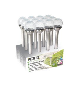 LAMPE SOLAIRE POUR JARDIN - LED RGB - avec socle en acier inoxydable -