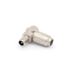 FICHE COAX MÂLE COUDÉE 9.5mm/2.3mm - MÉTALLIQUE - Velleman