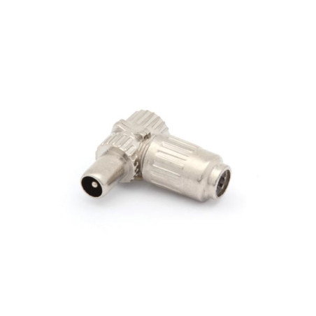 FICHE COAX MÂLE COUDÉE 9.5mm/2.3mm - MÉTALLIQUE - Velleman