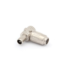 FICHE COAX MÂLE COUDÉE 9.5mm/2.3mm - MÉTALLIQUE - Velleman