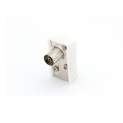 FICHE COAX FEMELLE COUDEE 9.5mm/2.3mm - BLANC - Velleman