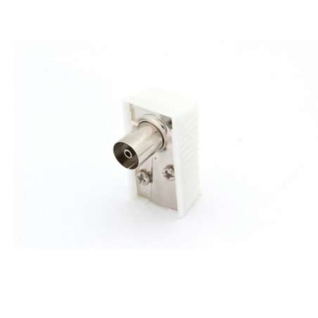 FICHE COAX FEMELLE COUDEE 9.5mm/2.3mm - BLANC - Velleman