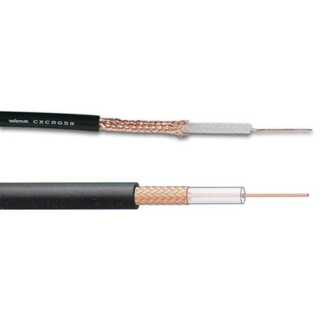 CABLE COAX RG-59 B/U MIL NOIR - Velleman