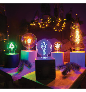 Présentoir en carton avec décoration lumineuse de Noël - pick & mix - 