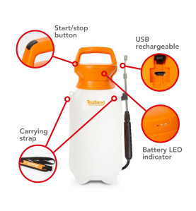 Pulvérisateur à pression avec batterie rechargeable - 8 L - PRL