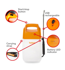 Pulvérisateur à pression avec batterie rechargeable - 6 L - PRL