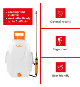 Pulvérisateur à dos avec batterie rechargeable - 12 L - PRL