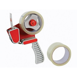 SUPPORT POUR RUBAN + 2 RUBANS ADHÉSIFS D'EMBALLAGE - 50 mm x 50 m - PR