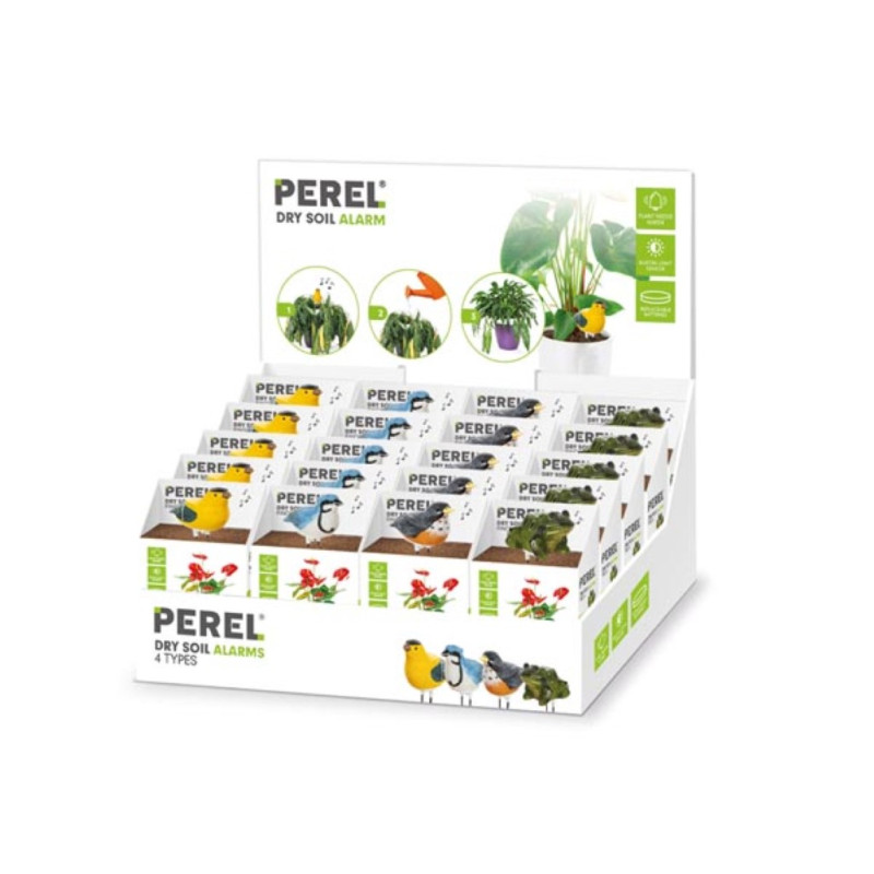 Présentoir avec 4 types d'alarmes de sol sec, 20 pièces Présentoir avec 4 types d'alarmes de sol sec, 20 pièces