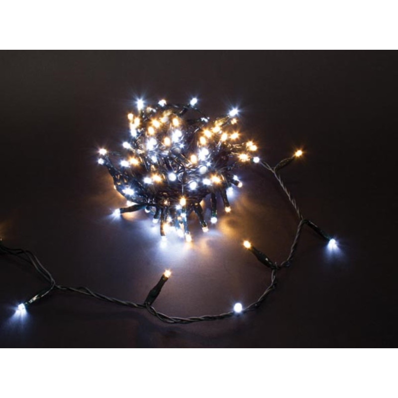 Duolight - 8 m - 120 LED - blanc et blanc chaud - câble vert - modulateur - 24 V