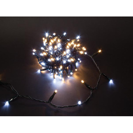Duolight - 8 m - 120 LED - blanc et blanc chaud - câble vert - modulat