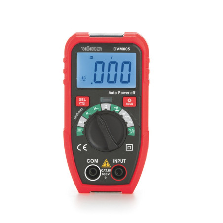 Petit multimètre numérique robuste - CAT III - 600 V - 7 fonctions - V